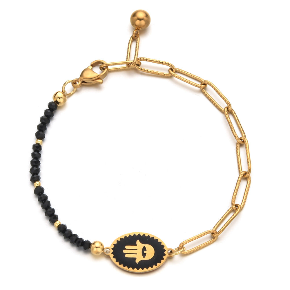 Wholesale Devil Eye Paper Clip Stainless Steel Bracelet